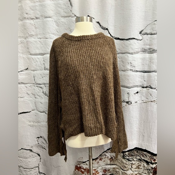 ASTR The Label Brown Lexie Side Tie Chunky Sweater Wool Blend - Picture 8 of 10